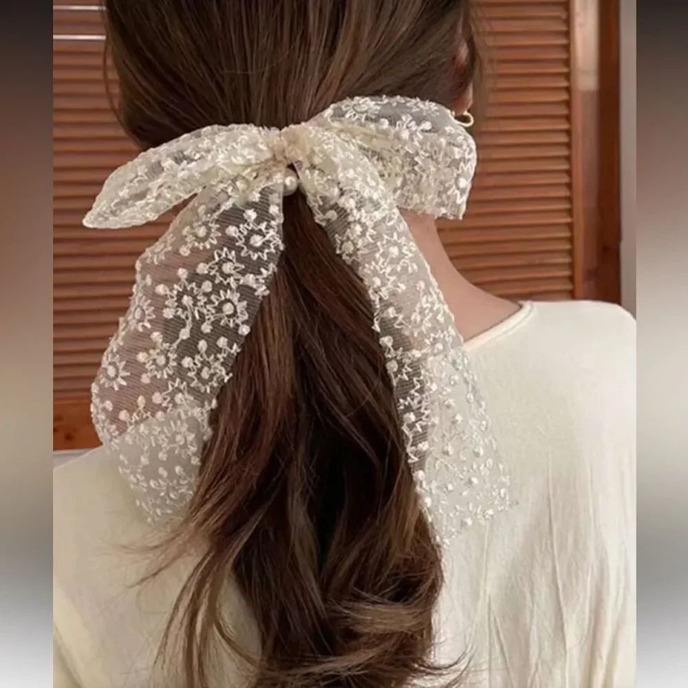 Boho Lace Bow Hair Tie M1696